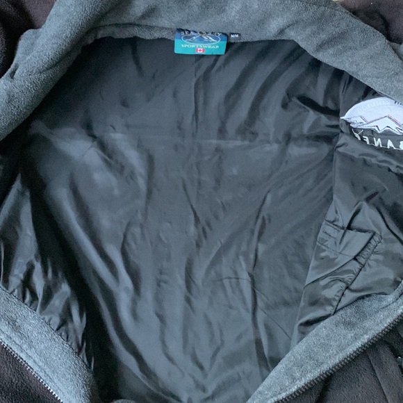 Mens BANFF NATIONAL PARK Alberta Canada Black Embroidered Full Zip Fleece Jacket - Picture 8 of 12